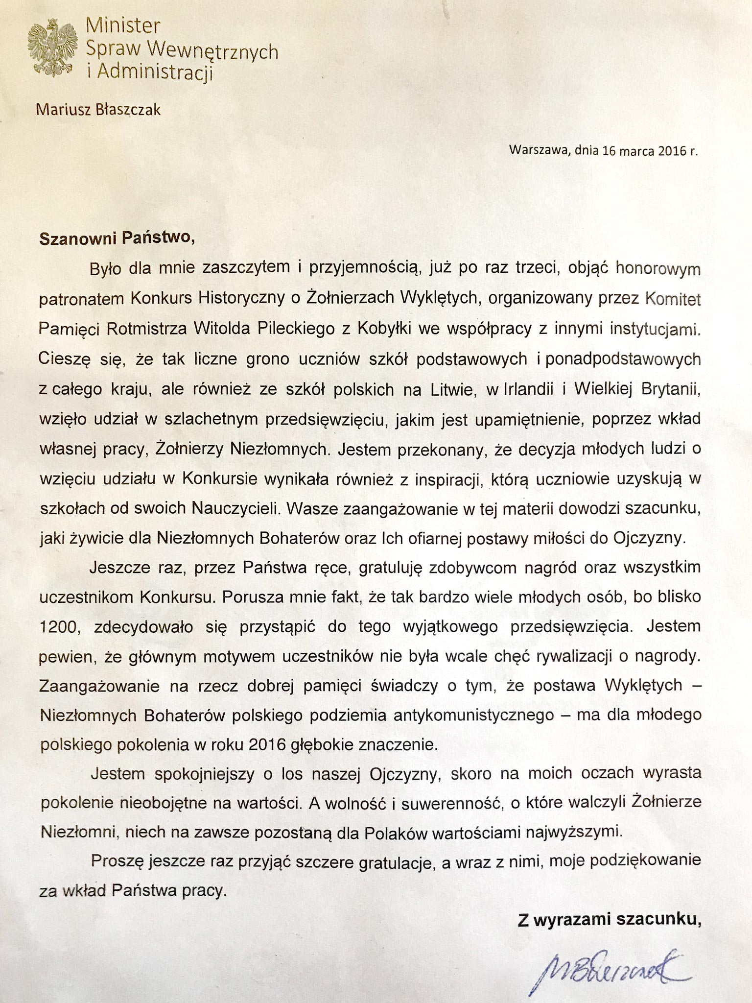 Listy i Odznaczenia IMG 9857 Listy i Odznaczenia
